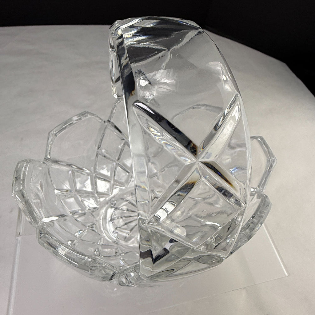 Vintage Lead Crystal Basket Candy Dish