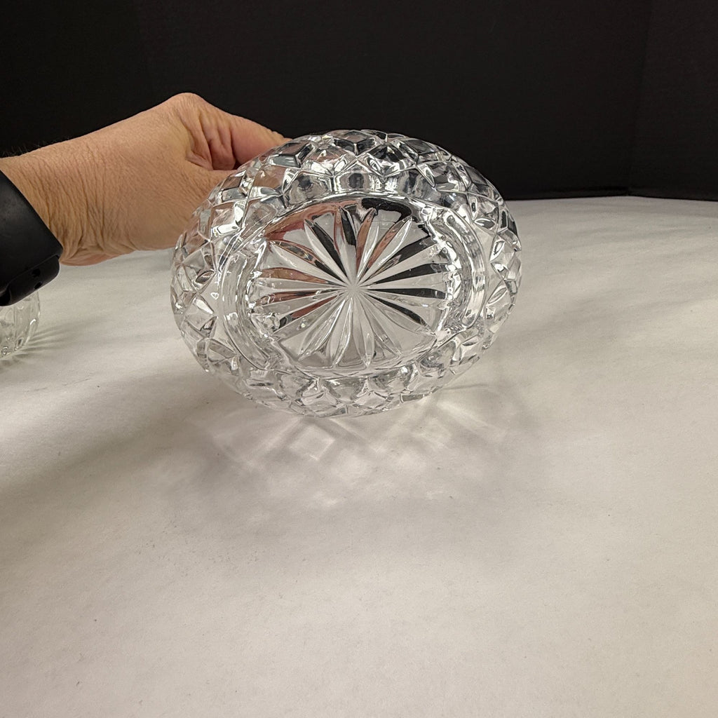Vintage Lead Crystal Basket Candy Dish