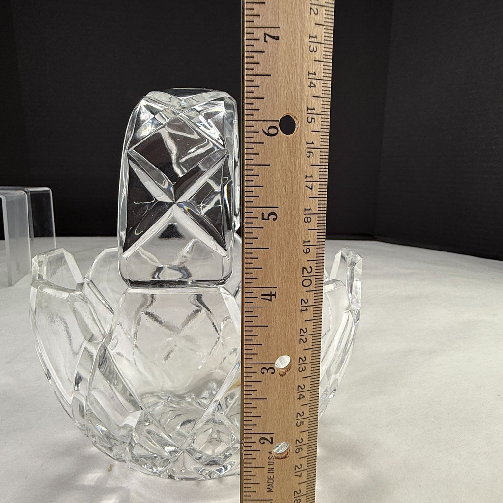 Vintage Lead Crystal Basket Candy Dish
