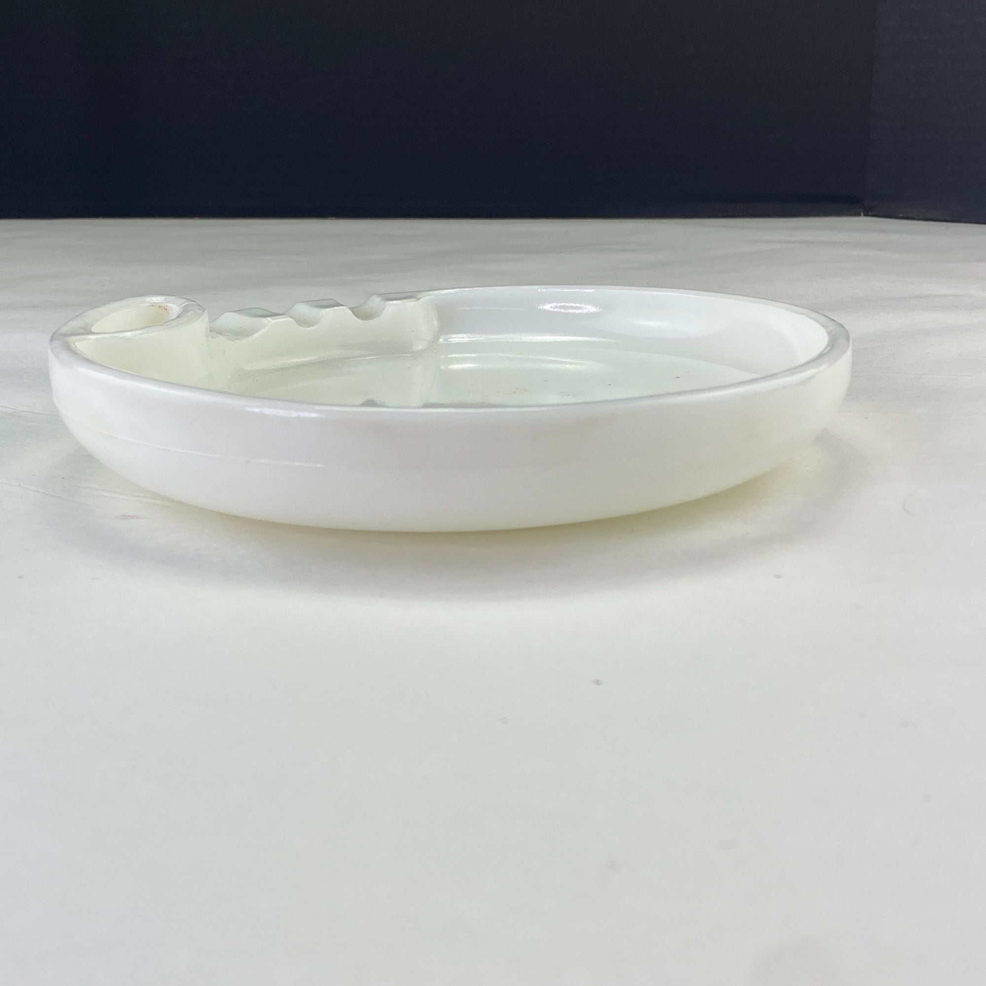 Vintage Milk Glass Ashtray with Lighter Insert Mid Century Modern