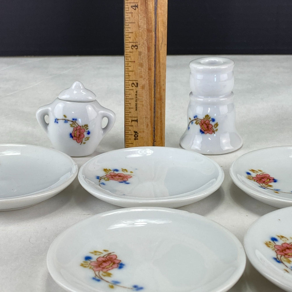 Vintage Strombecker Pretend Play Mini Dish Set 32 Pcs With Floral Design