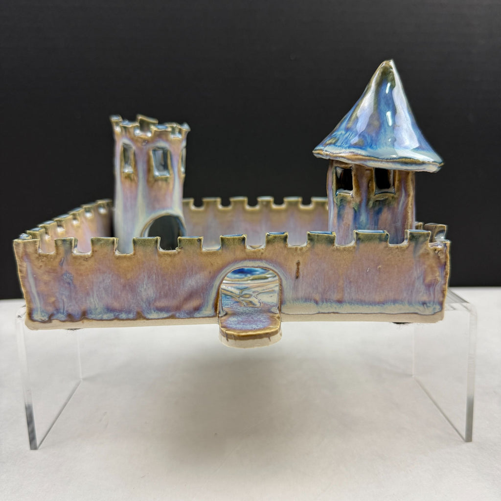 Vintage Art Pottery Castle Tray