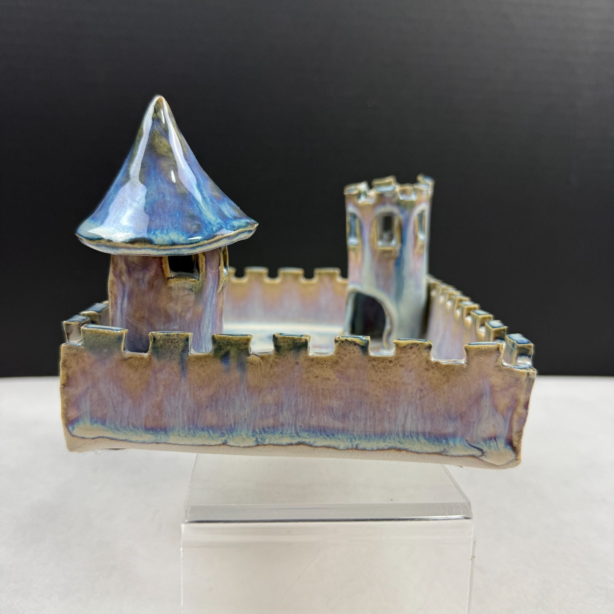 Vintage Art Pottery Castle Tray
