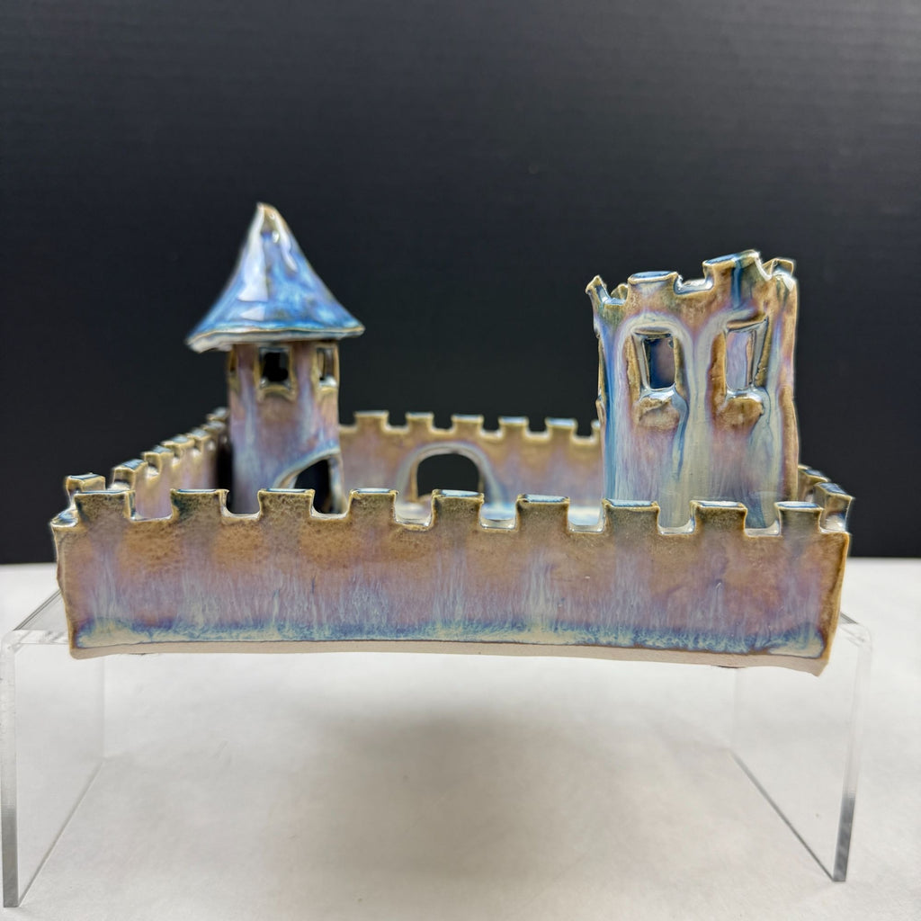 Vintage Art Pottery Castle Tray