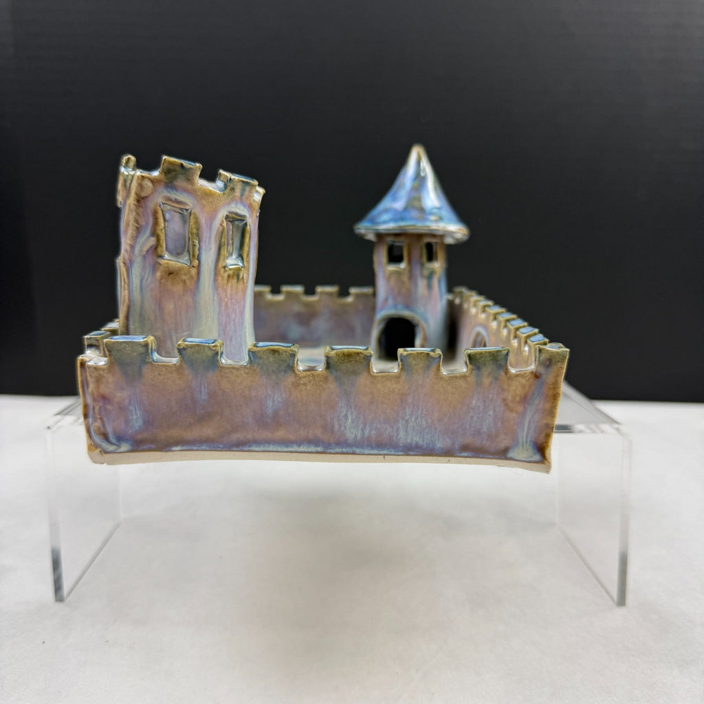 Vintage Art Pottery Castle Tray