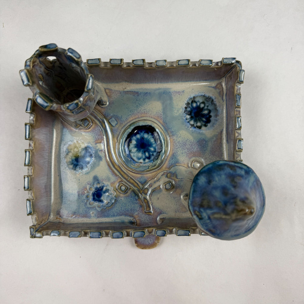 Vintage Art Pottery Castle Tray