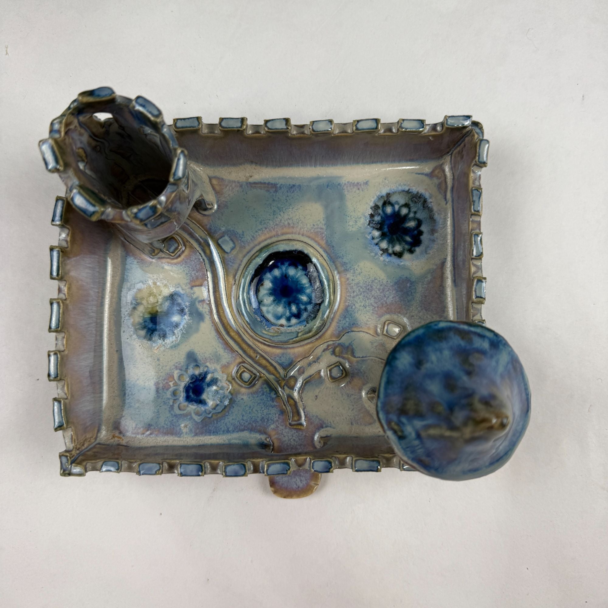 Vintage Art Pottery Castle Tray