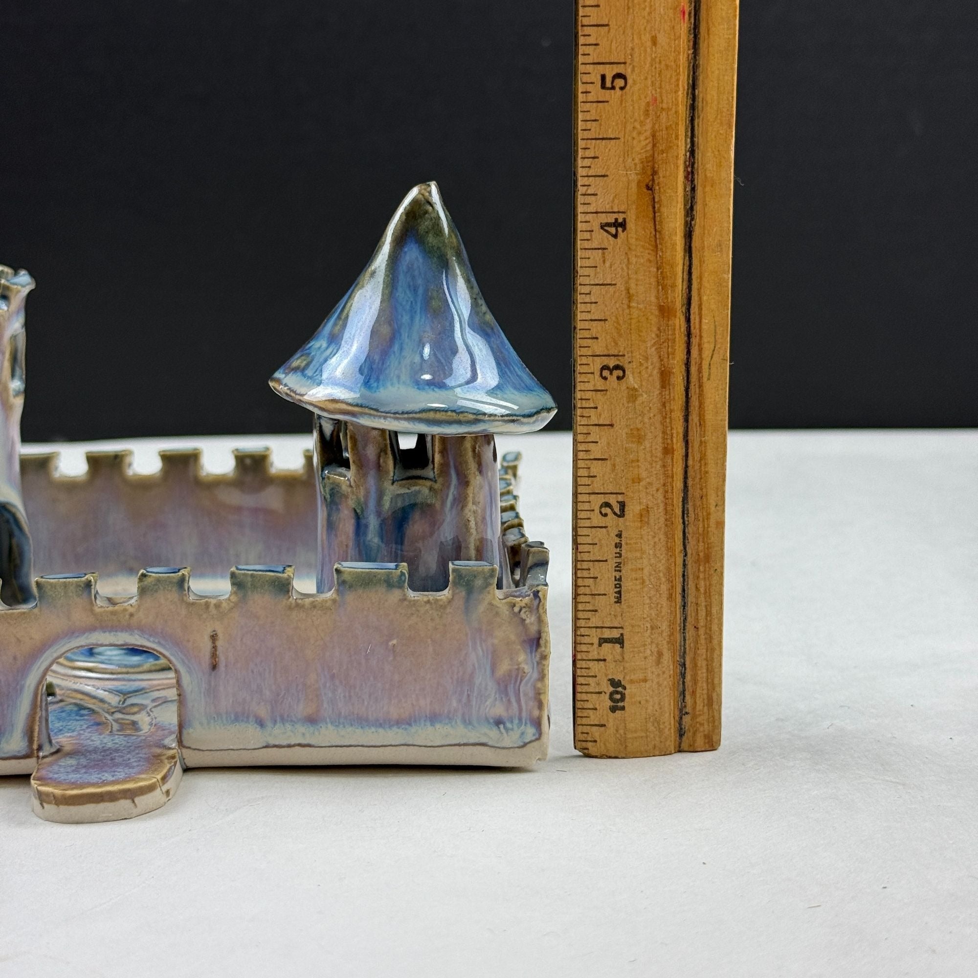 Vintage Art Pottery Castle Tray