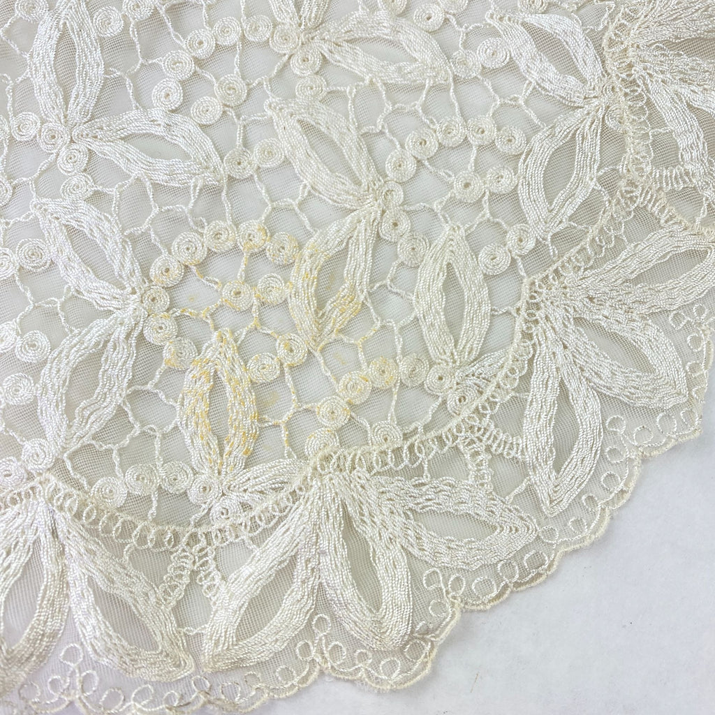 Vintage A Kaye Walt Creation Embroidered Doily and Runner Lace Set of 2