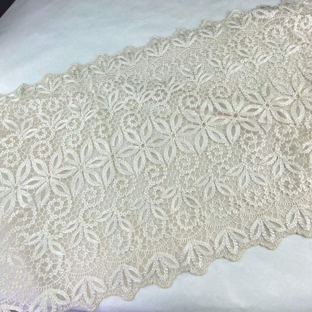 Vintage A Kaye Walt Creation Embroidered Doily and Runner Lace Set of 2