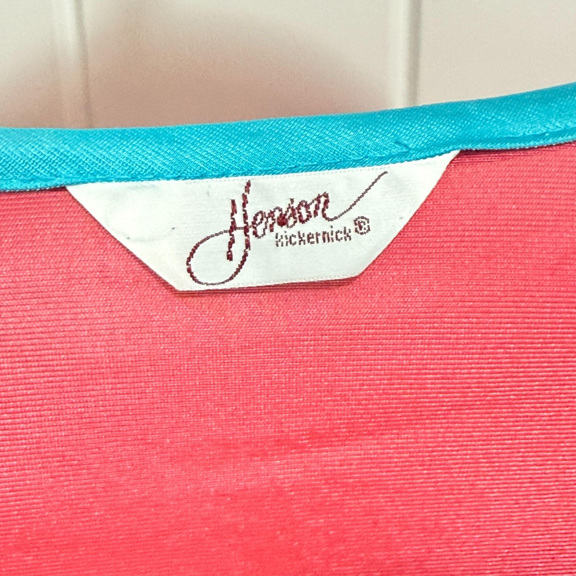 Vintage Henson Kickernick Red & Blue Long Nightgown Square Neck Size S