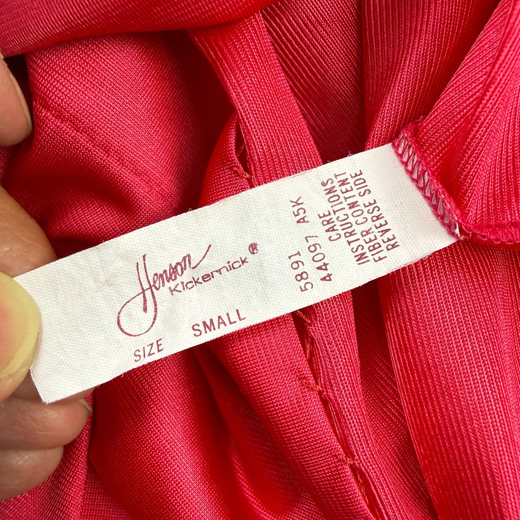 Vintage Henson Kickernick Red & Blue Long Nightgown Square Neck Size S