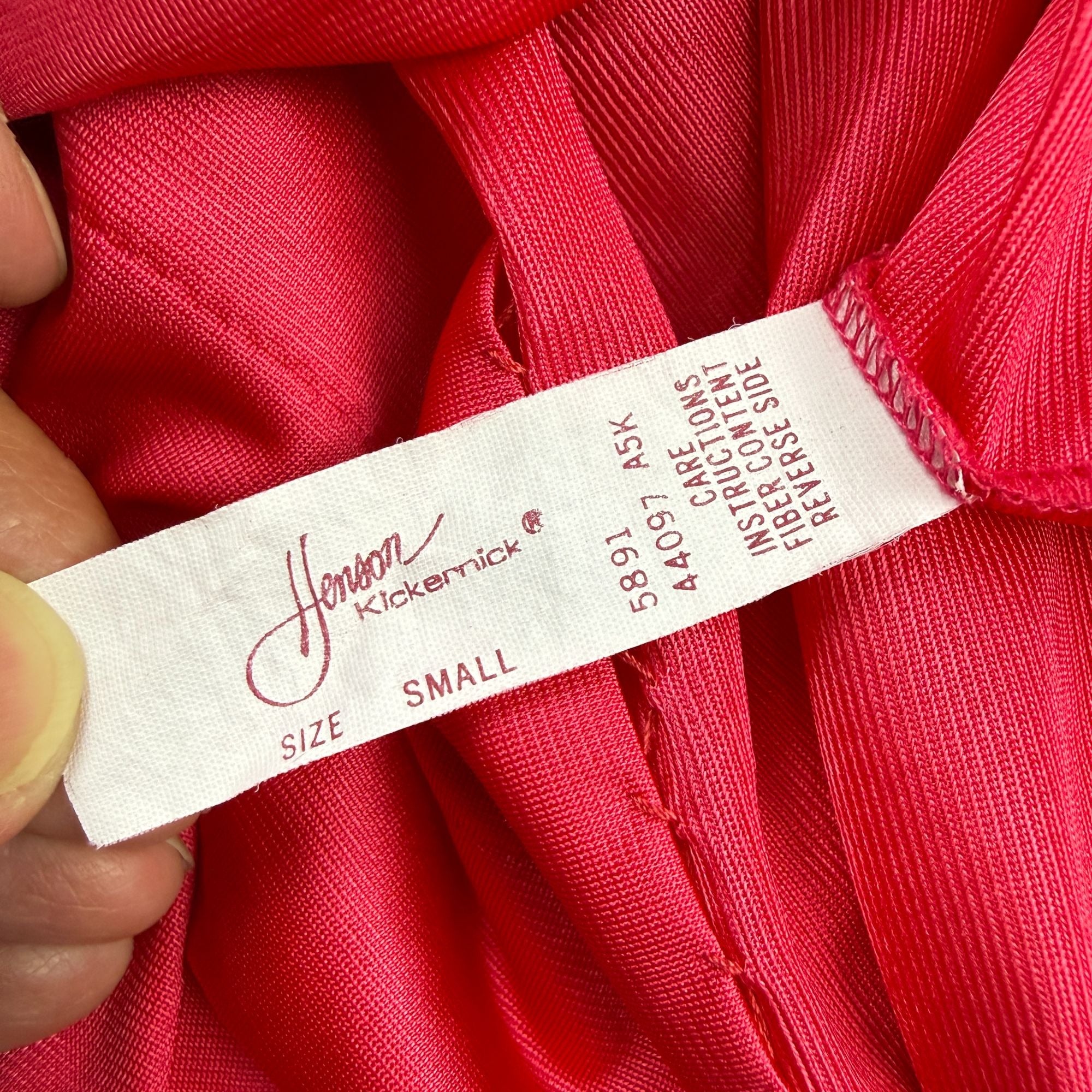 Vintage Henson Kickernick Red & Blue Long Nightgown Square Neck Size S