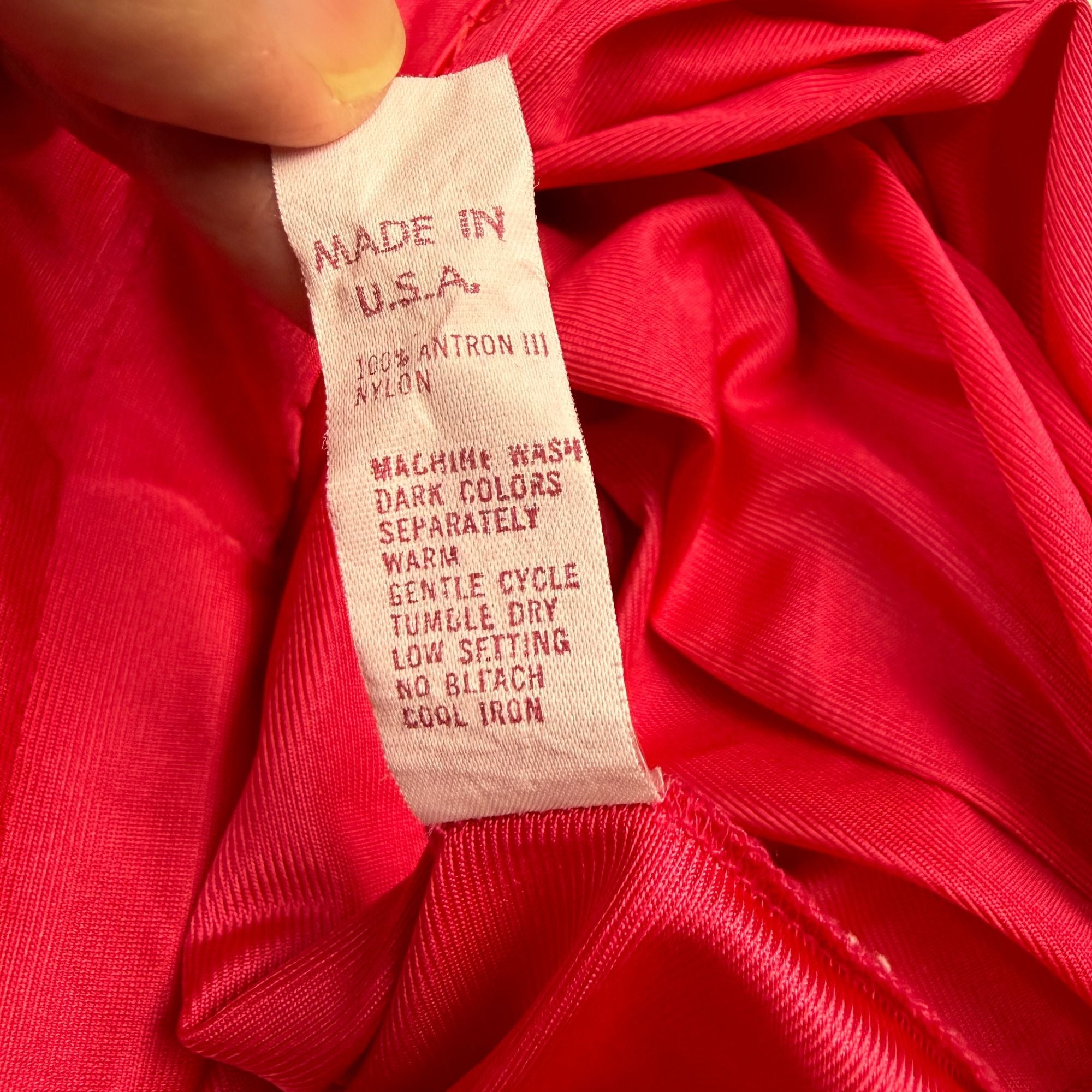 Vintage Henson Kickernick Red & Blue Long Nightgown Square Neck Size S
