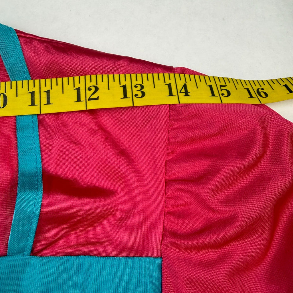 Vintage Henson Kickernick Red & Blue Long Nightgown Square Neck Size S