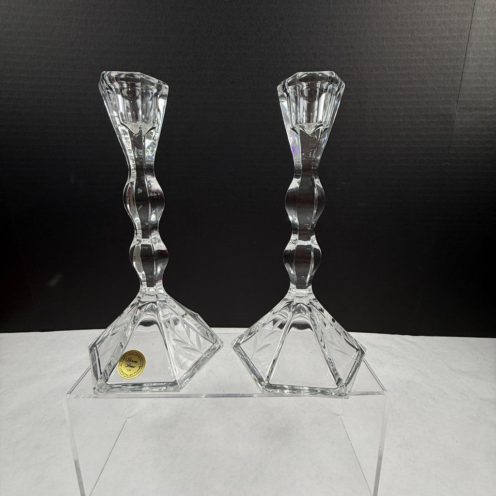 Vintage Princess House Heritage 24 Lead Crystal Candlesticks with Box