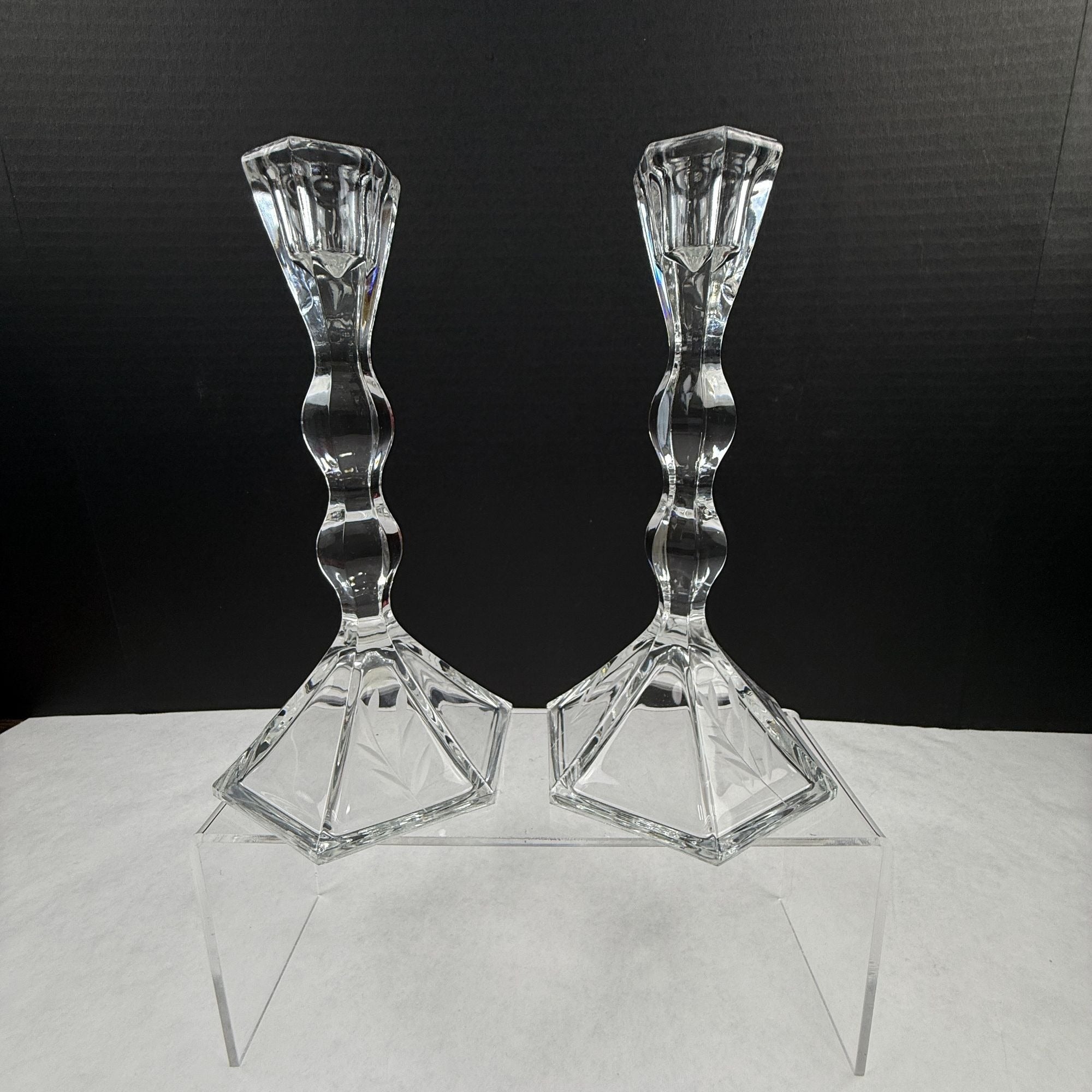 Vintage Princess House Heritage 24 Lead Crystal Candlesticks with Box