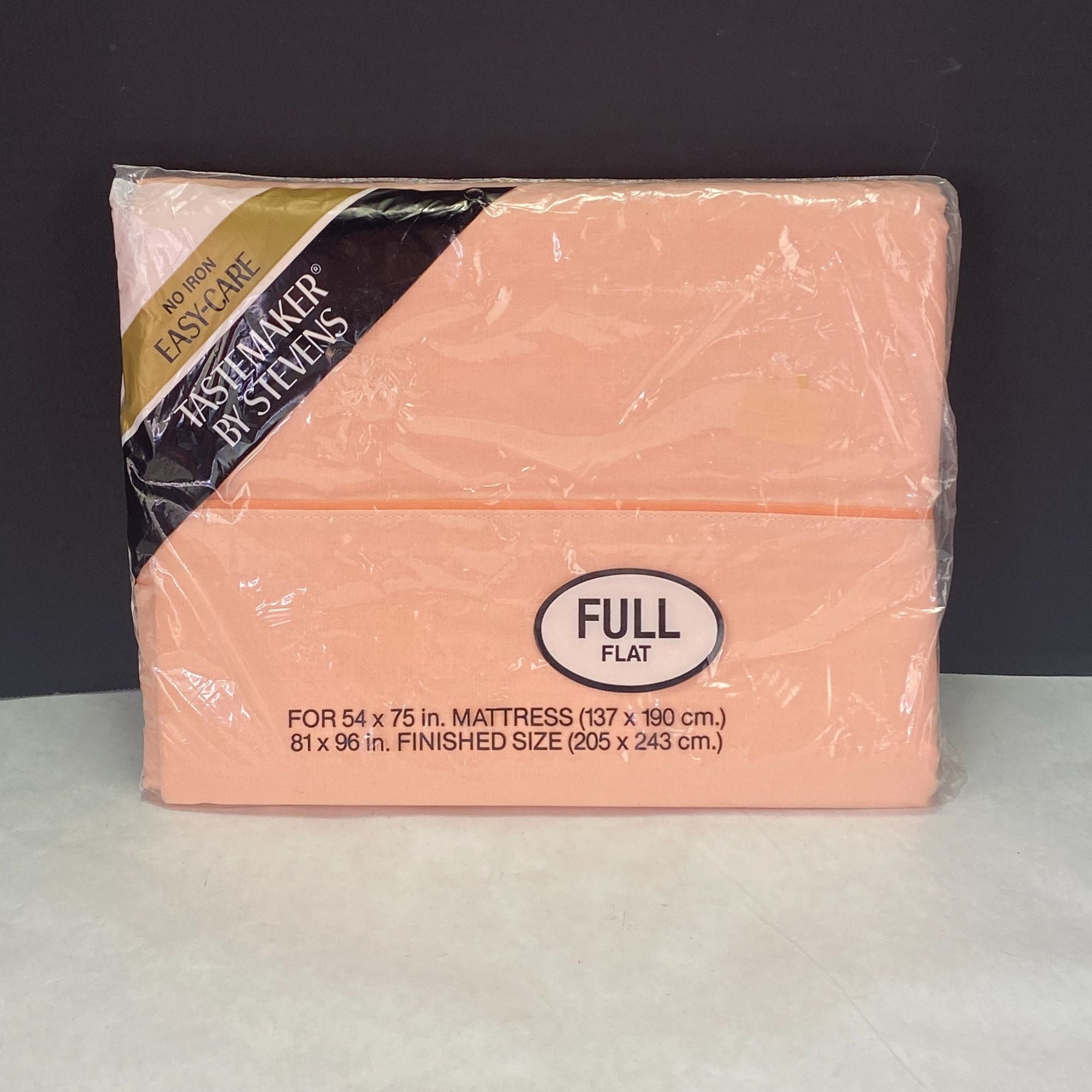 Vintage Stevens Tastemaker Cotton Blend Full Flat Sheet Peach Orange NEW