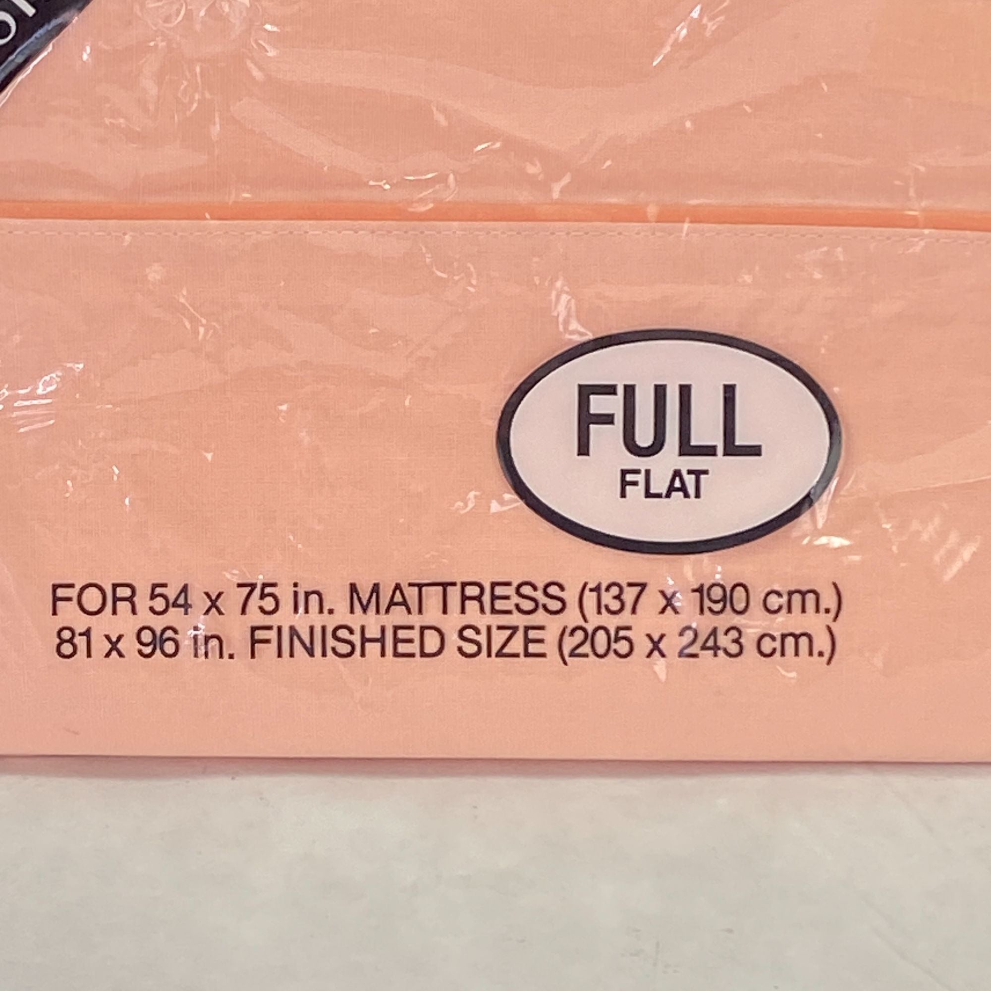 Vintage Stevens Tastemaker Cotton Blend Full Flat Sheet Peach Orange NEW