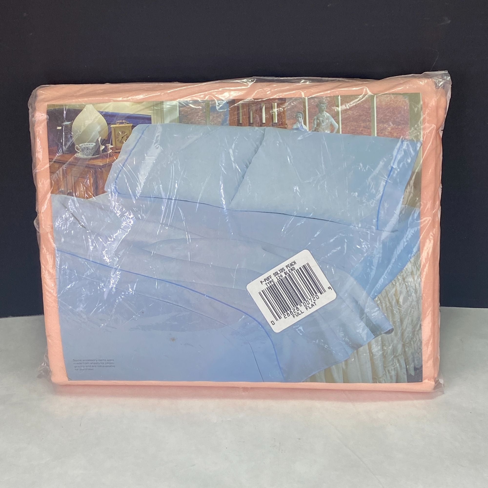 Vintage Stevens Tastemaker Cotton Blend Full Flat Sheet Peach Orange NEW