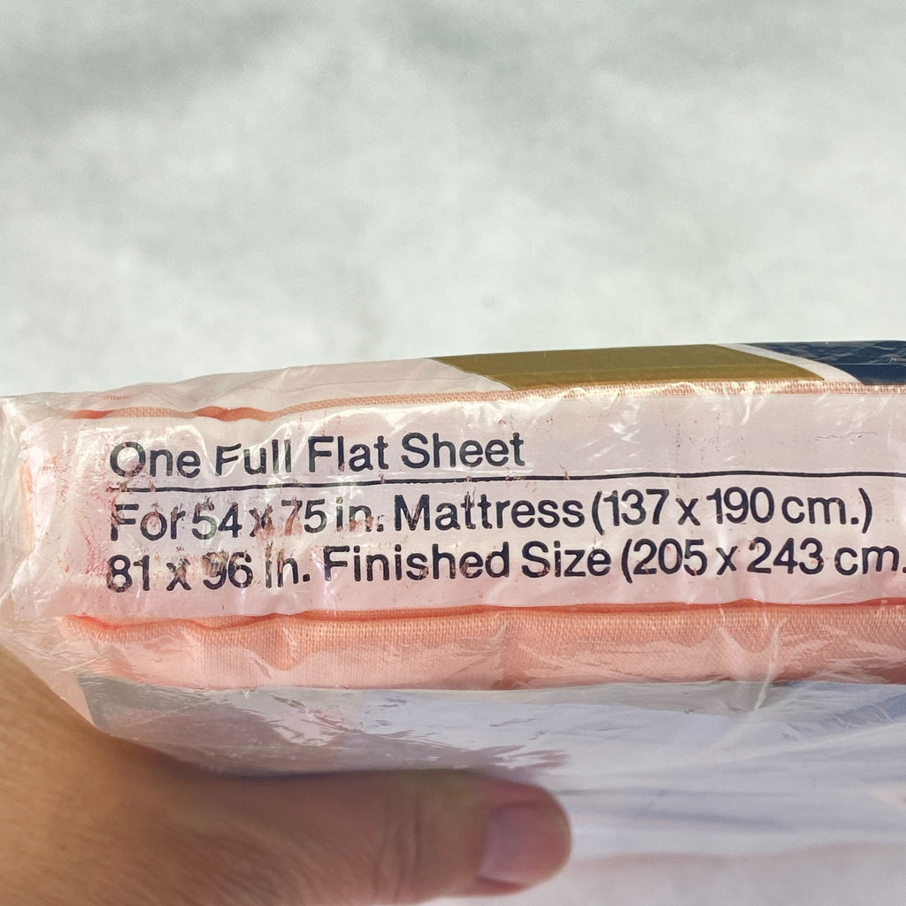 Vintage Stevens Tastemaker Cotton Blend Full Flat Sheet Peach Orange NEW