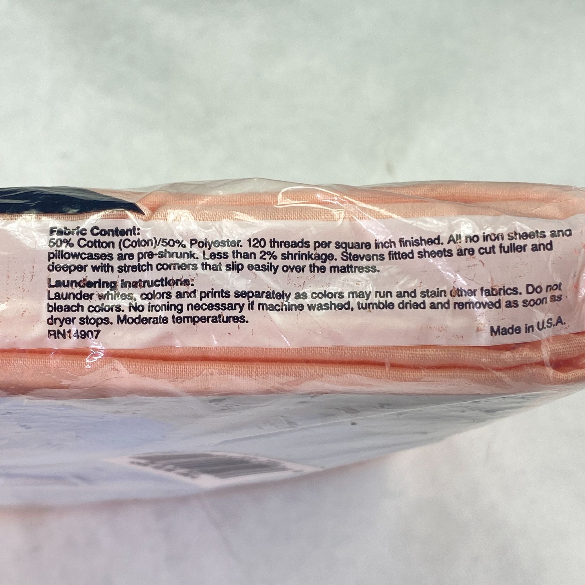 Vintage Stevens Tastemaker Cotton Blend Full Flat Sheet Peach Orange NEW