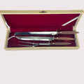 Vintage MCM Wood Handles Stainless Steel Carving Set 3 Pc Set with Box Japan