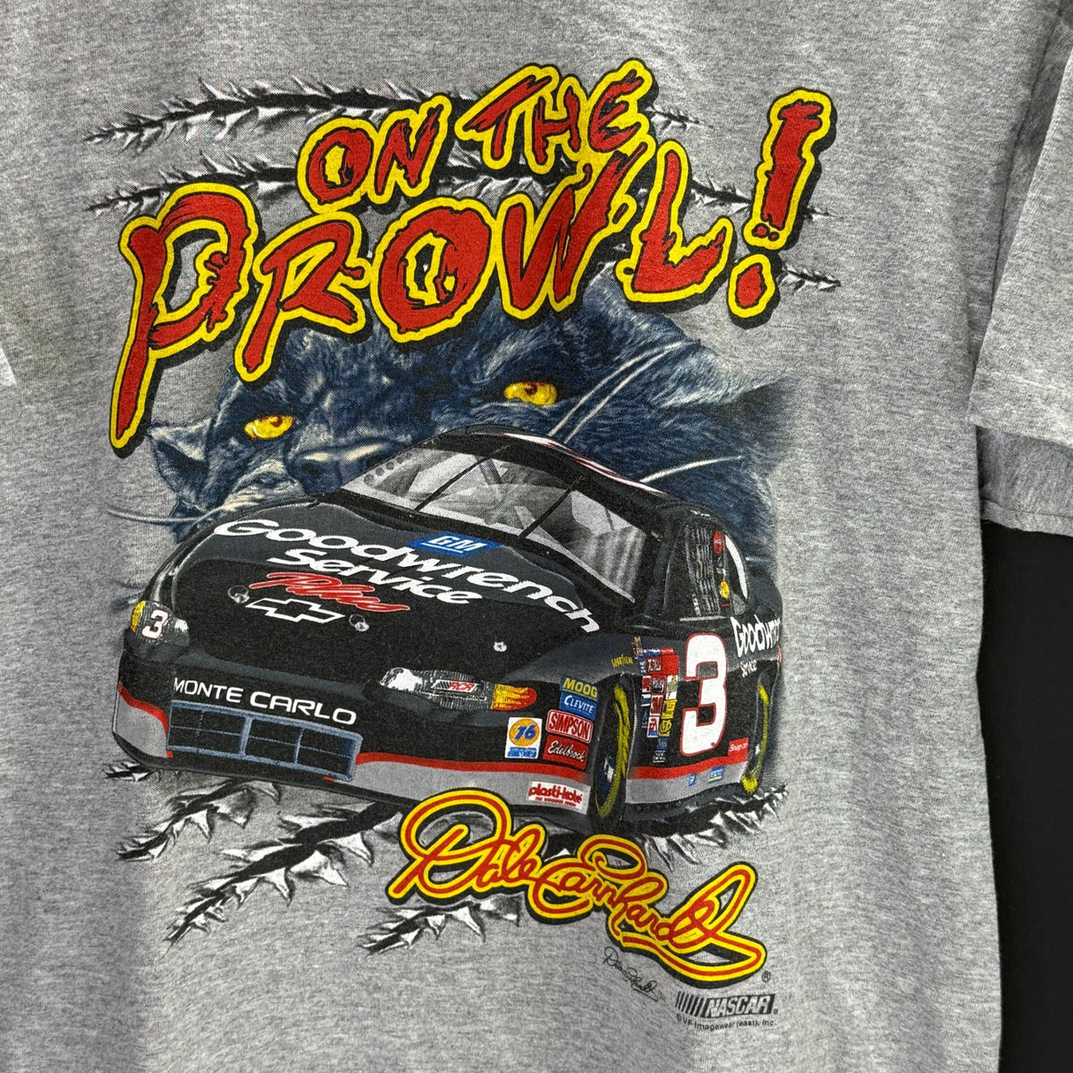 Vintage NASCAR On The Prowl Dale Earnhardt T Shirt Youth 14/16