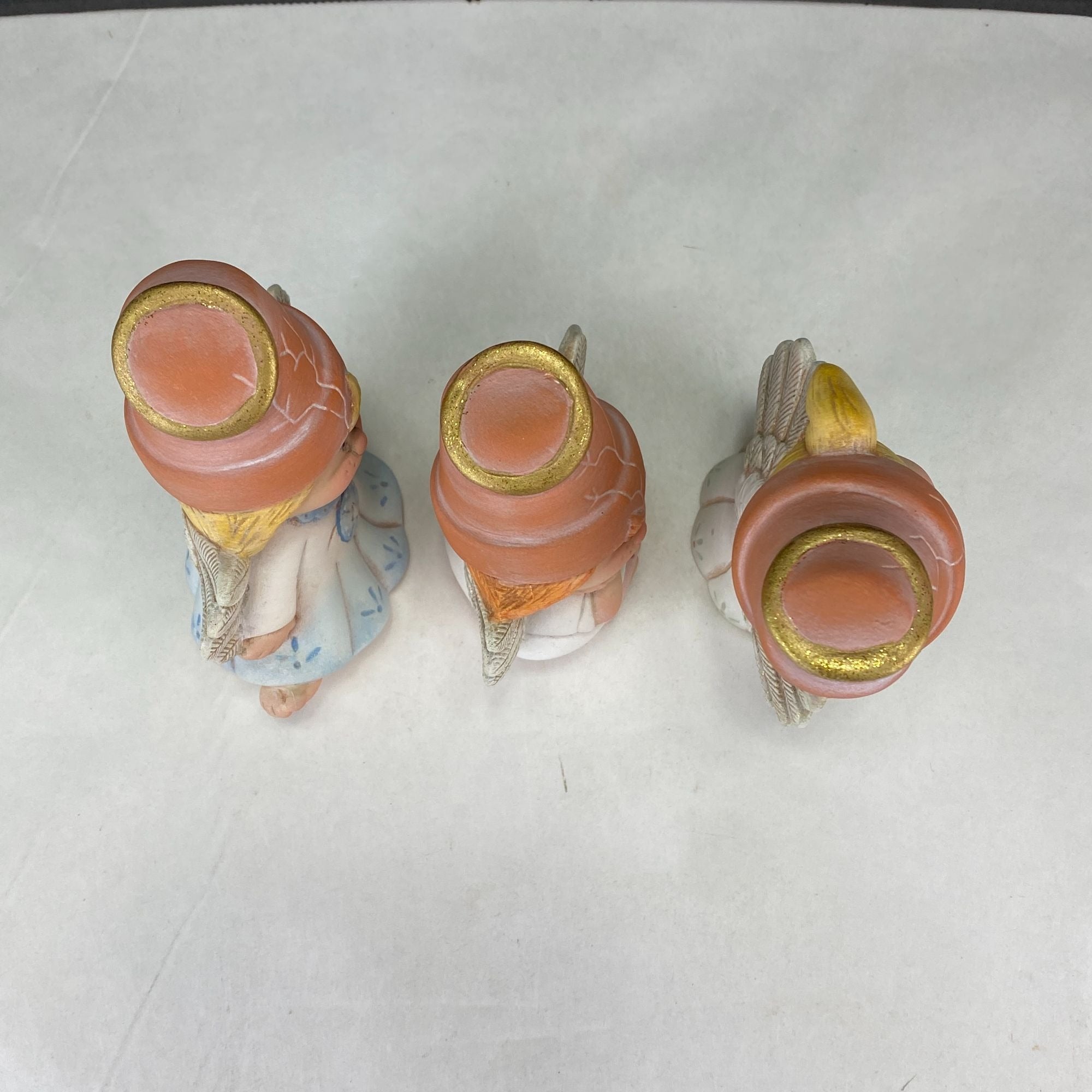 Cracked Flower Pot Garden Fairy Angel Figurines Set of 3