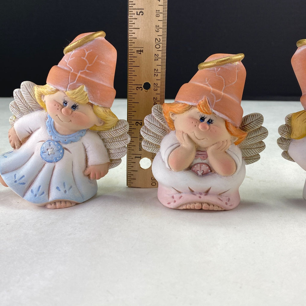 Cracked Flower Pot Garden Fairy Angel Figurines Set of 3