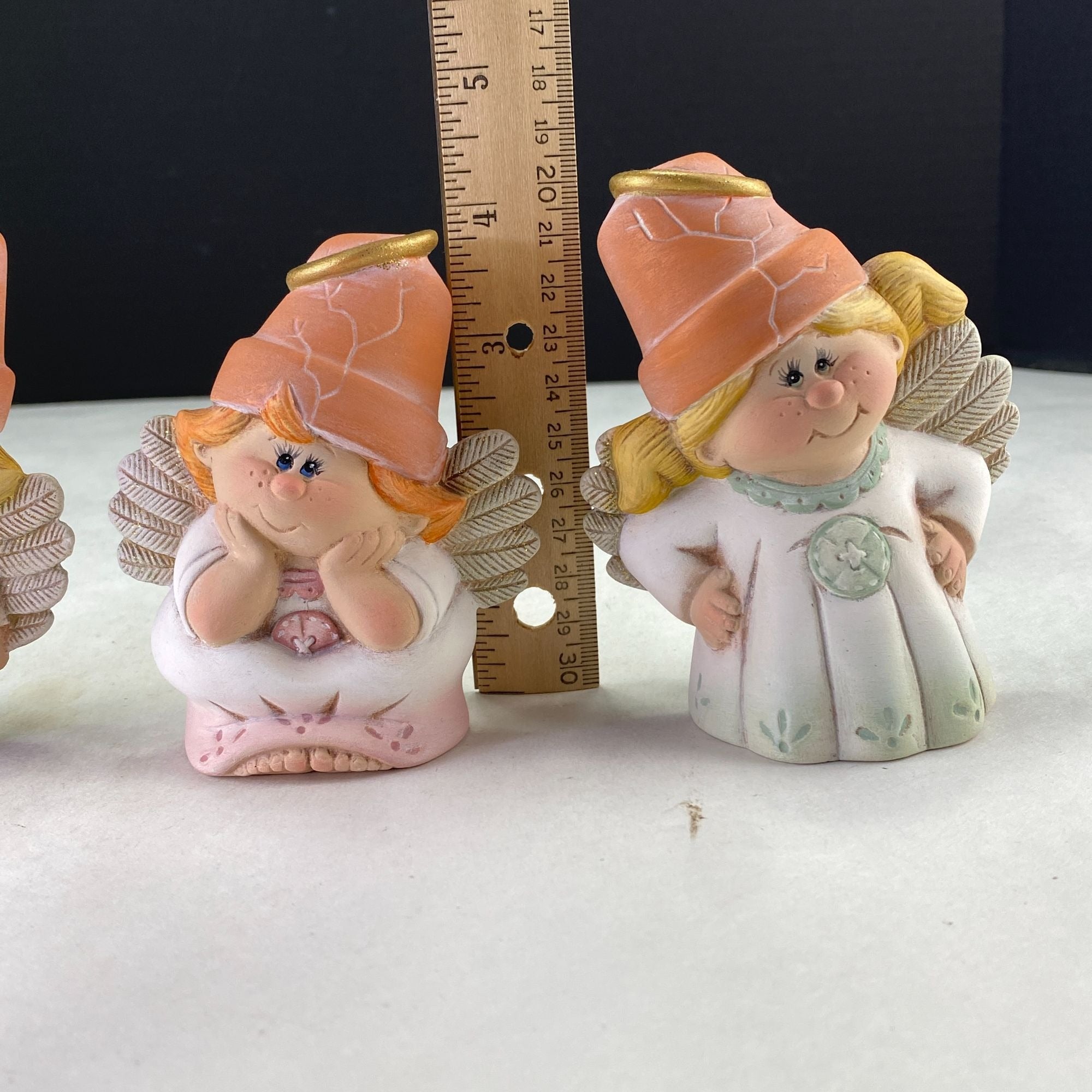 Cracked Flower Pot Garden Fairy Angel Figurines Set of 3