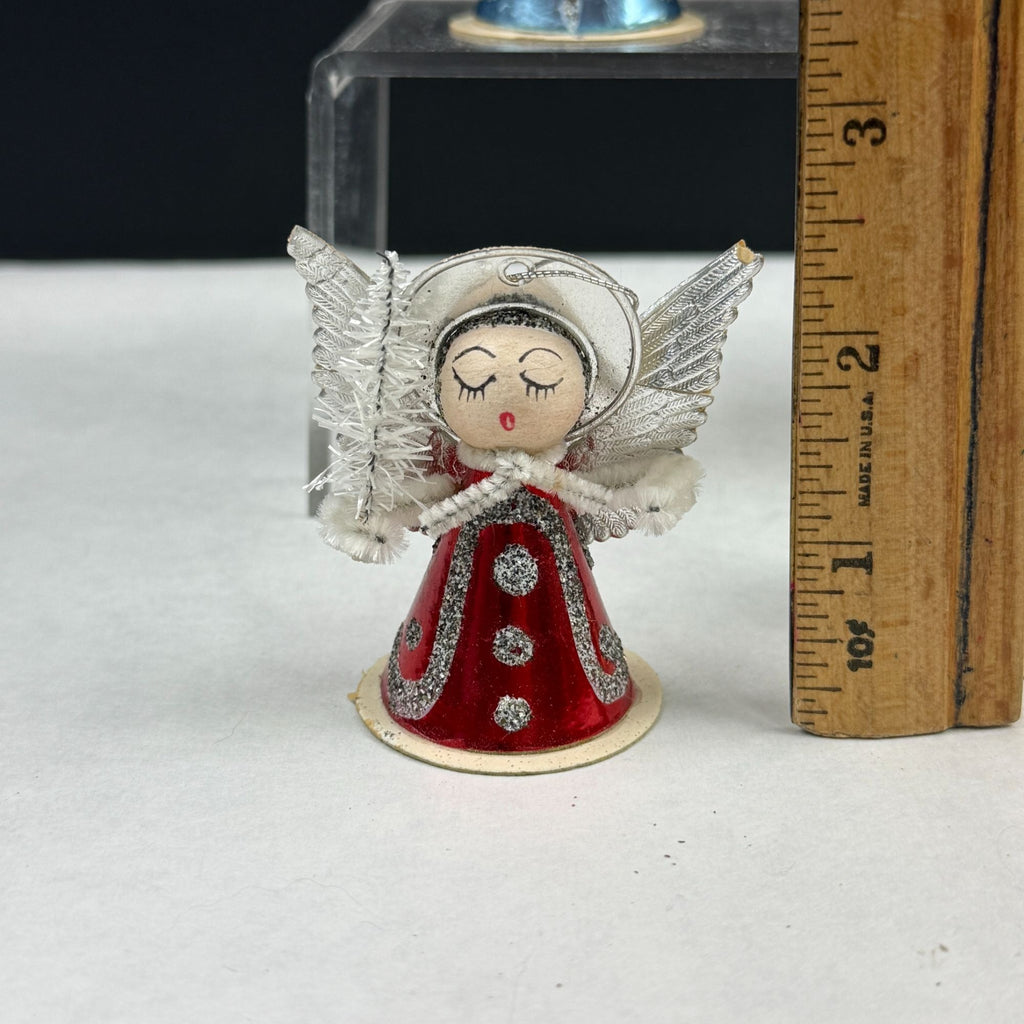 Vintage Putz Cardboard Pipe Cleaner Christmas Angel Ornaments Lot Of 6