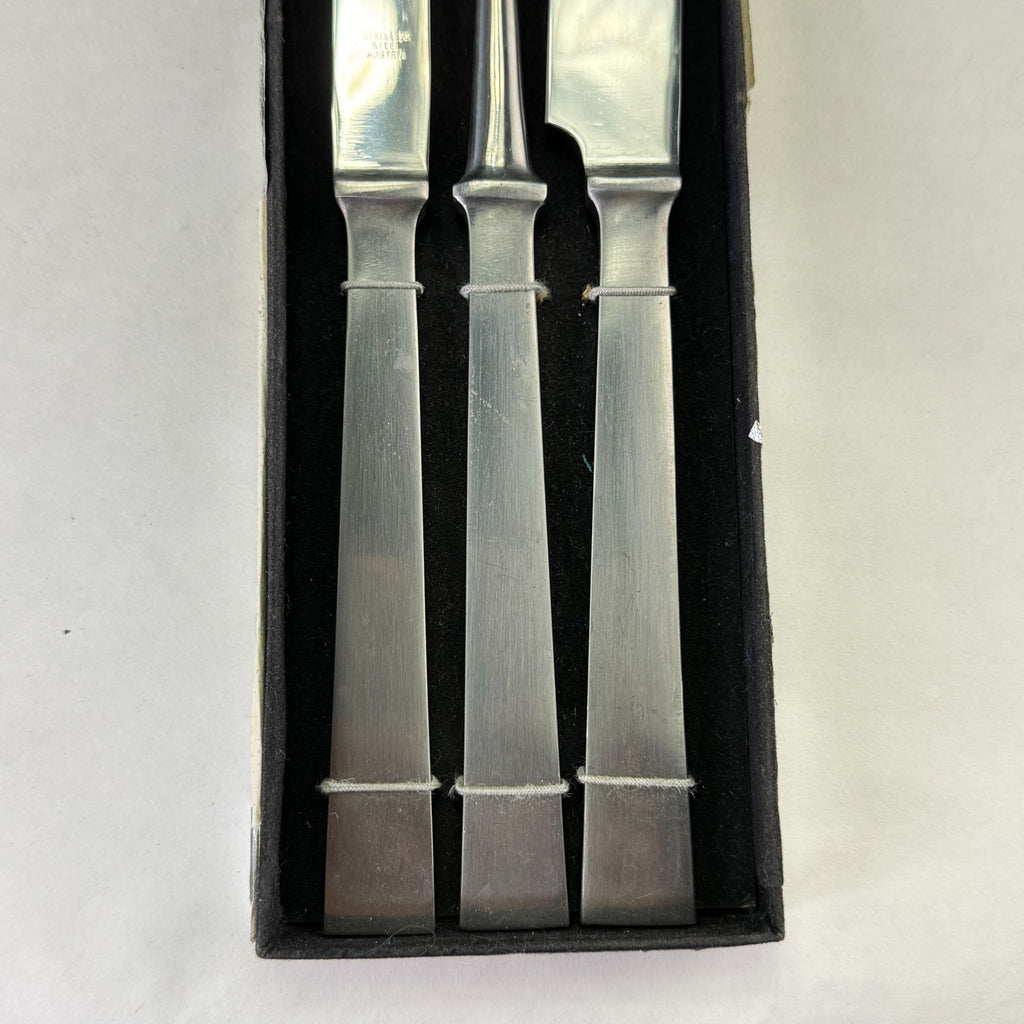 Vintage Chef Pierre Hot Forged Stainless 3 Pc Carving Knife Set In Original Box