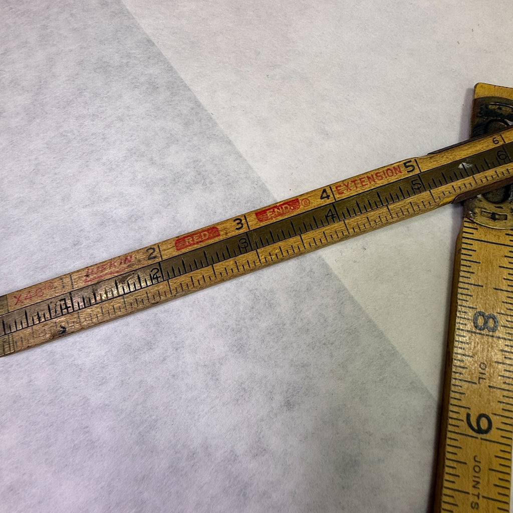 Vintage Lot of 5 Folding Wood Rulers for Crafts