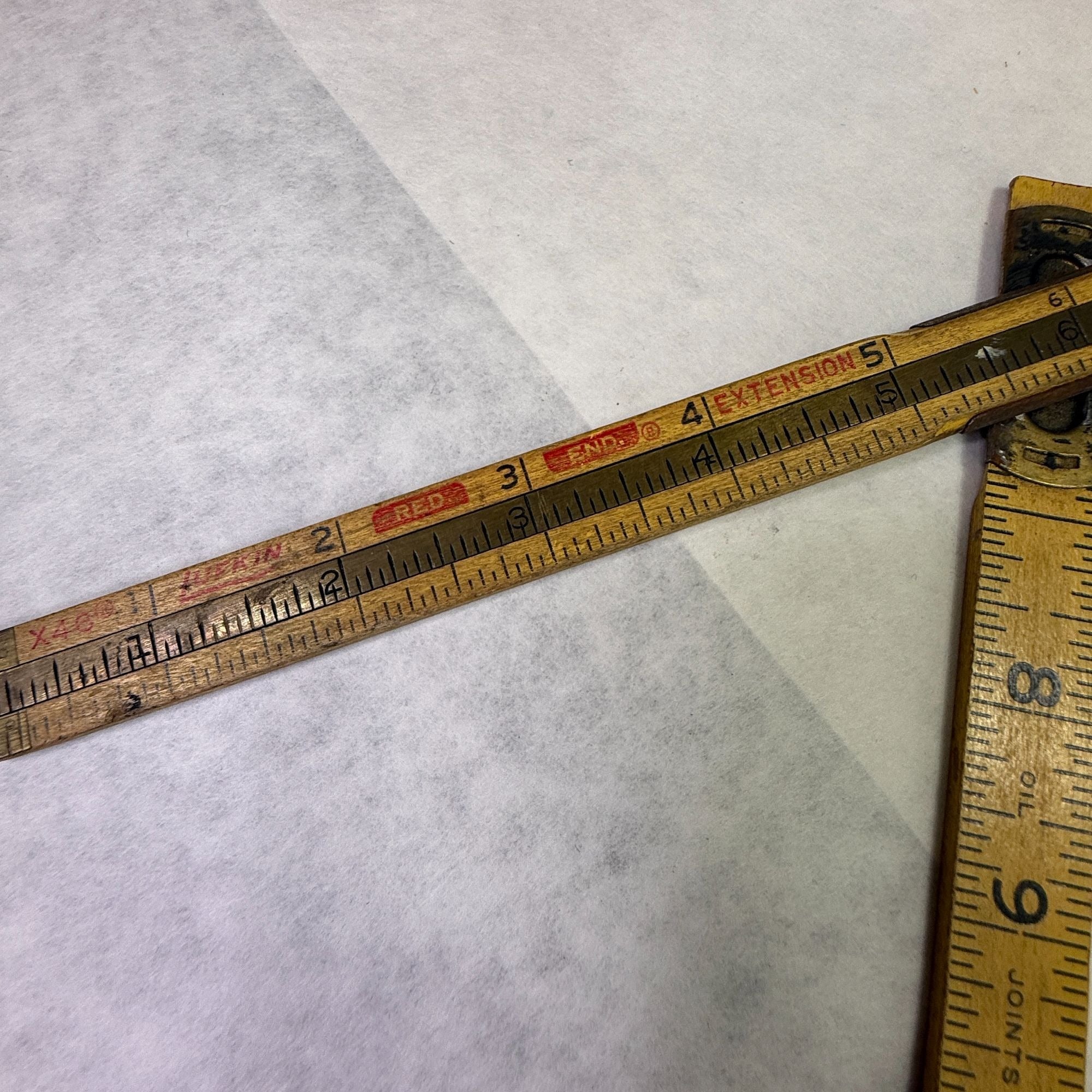 Vintage Lot of 5 Folding Wood Rulers for Crafts