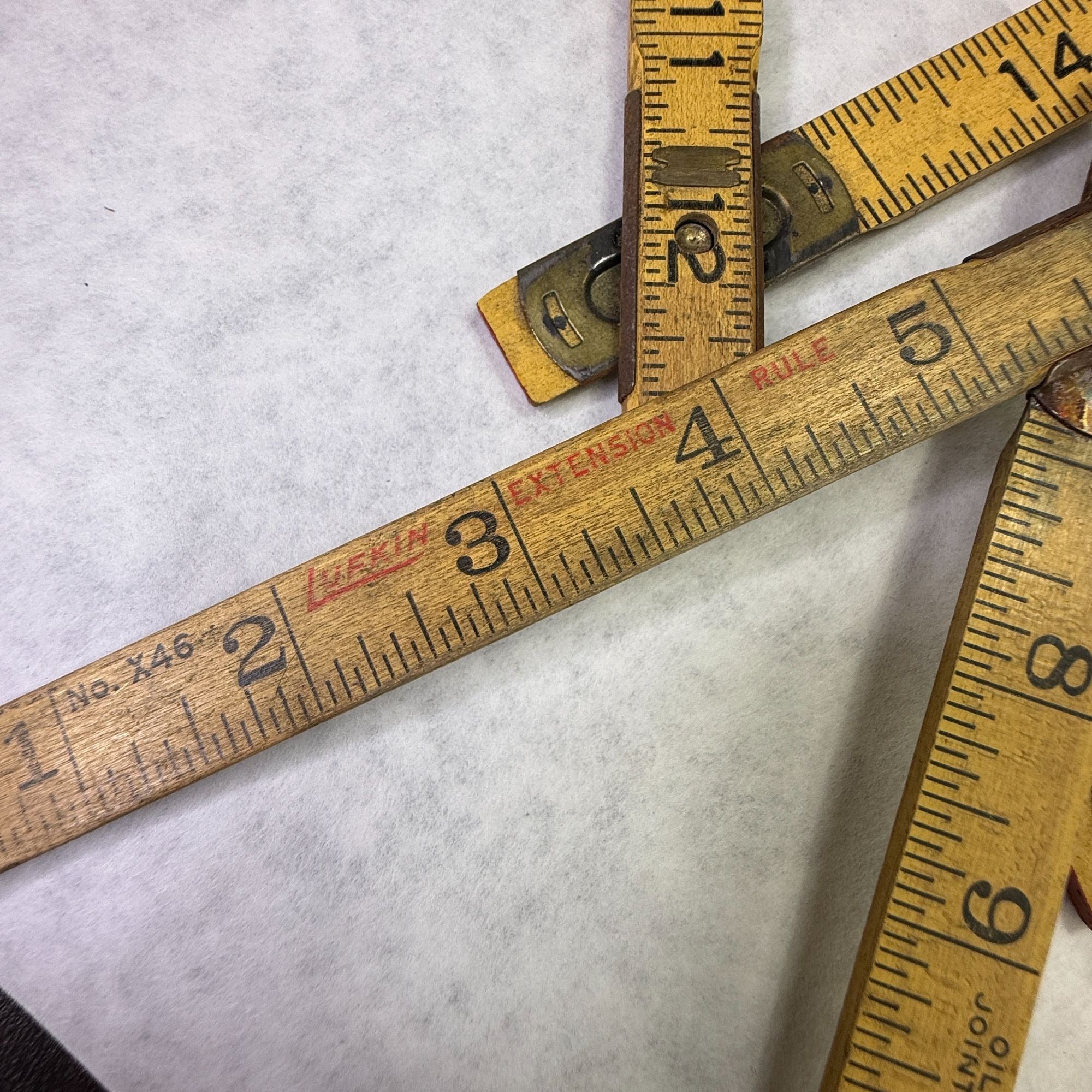 Vintage Lot of 5 Folding Wood Rulers for Crafts
