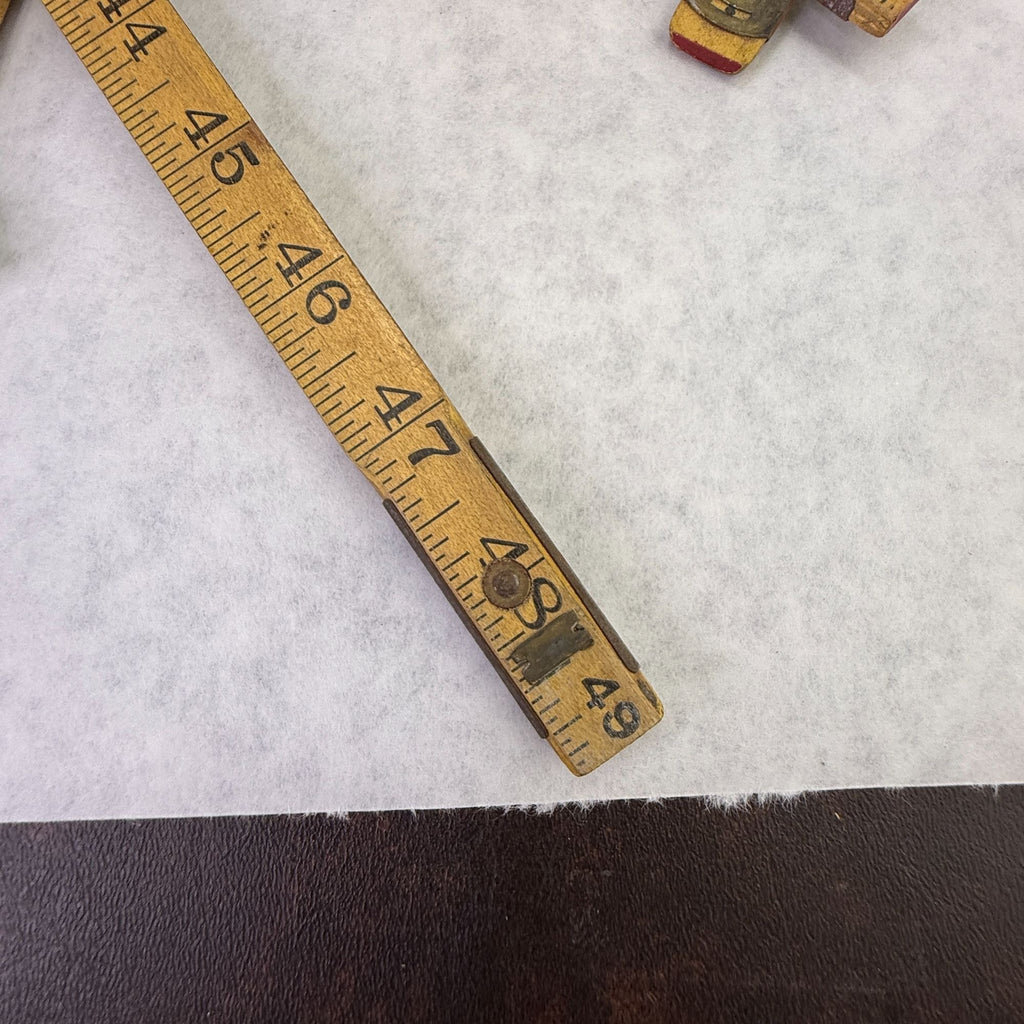 Vintage Lot of 5 Folding Wood Rulers for Crafts