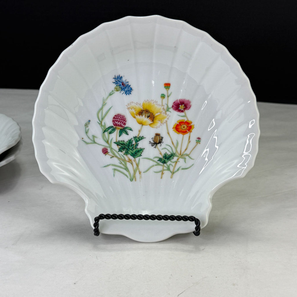 Vintage Takahashi Japan Vintage Clam Shell Floral Bowls Set of 4