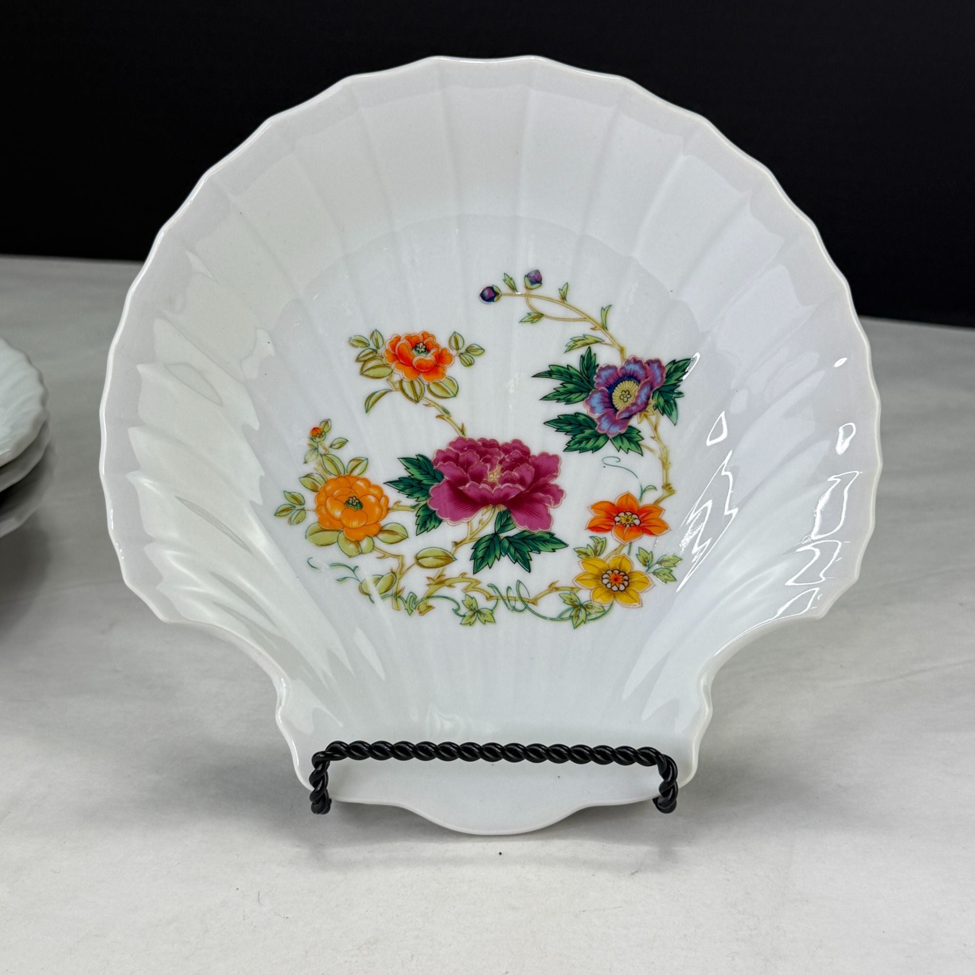 Vintage Takahashi Japan Vintage Clam Shell Floral Bowls Set of 4