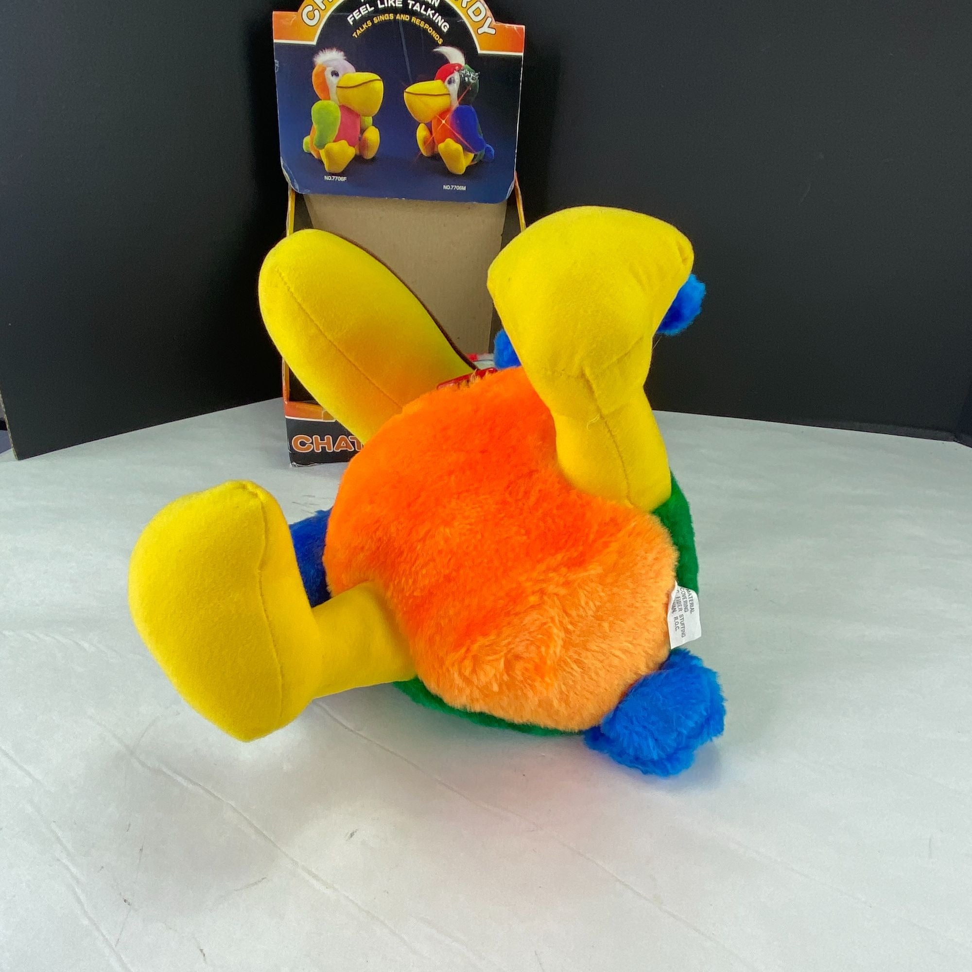 Vintage Toucan Bird Plush Squawks Back with Noise Sensor