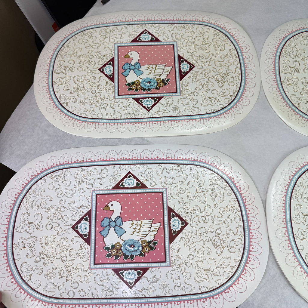 Vintage Country Goose Vinyl Foam Placemats Set Of 6