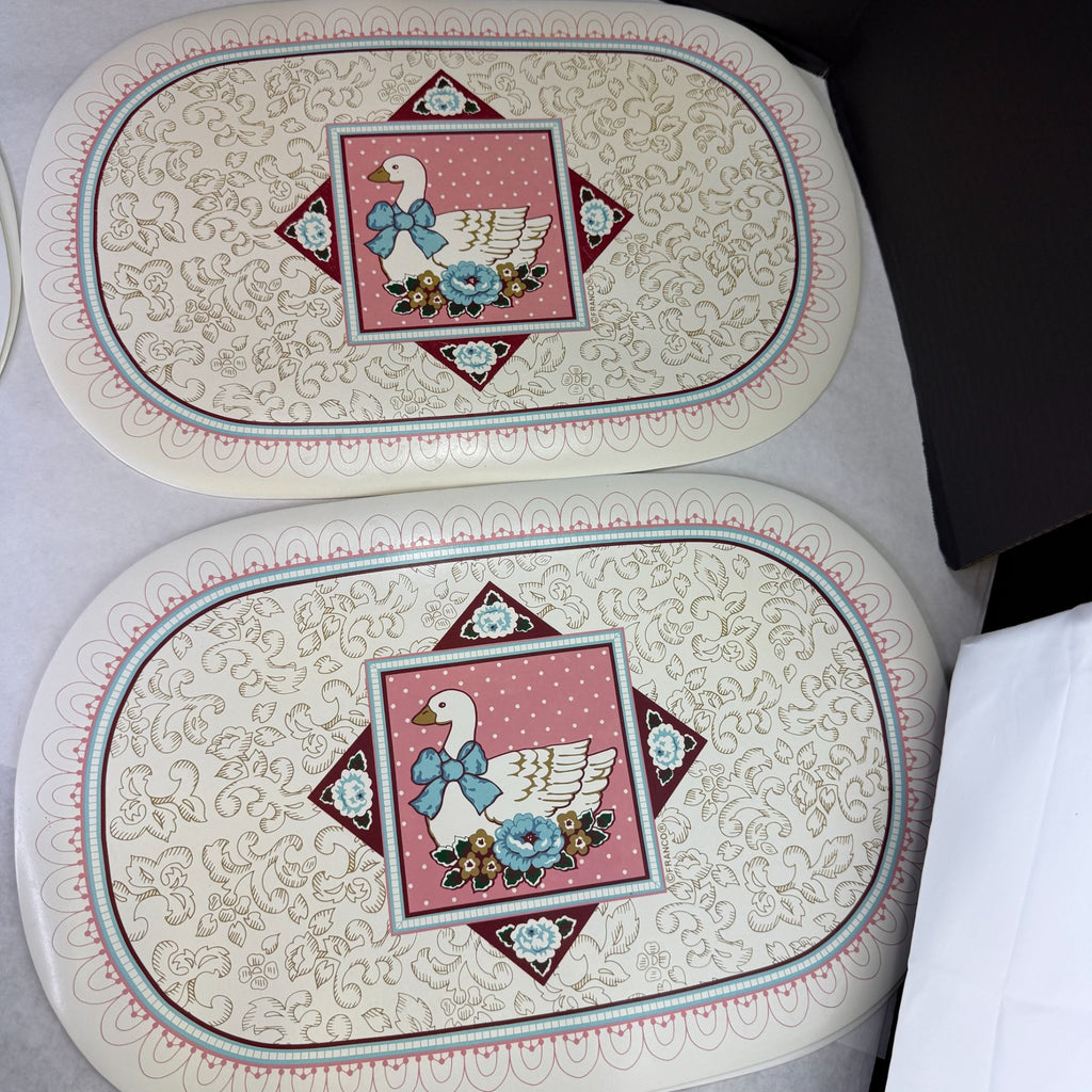 Vintage Country Goose Vinyl Foam Placemats Set Of 6