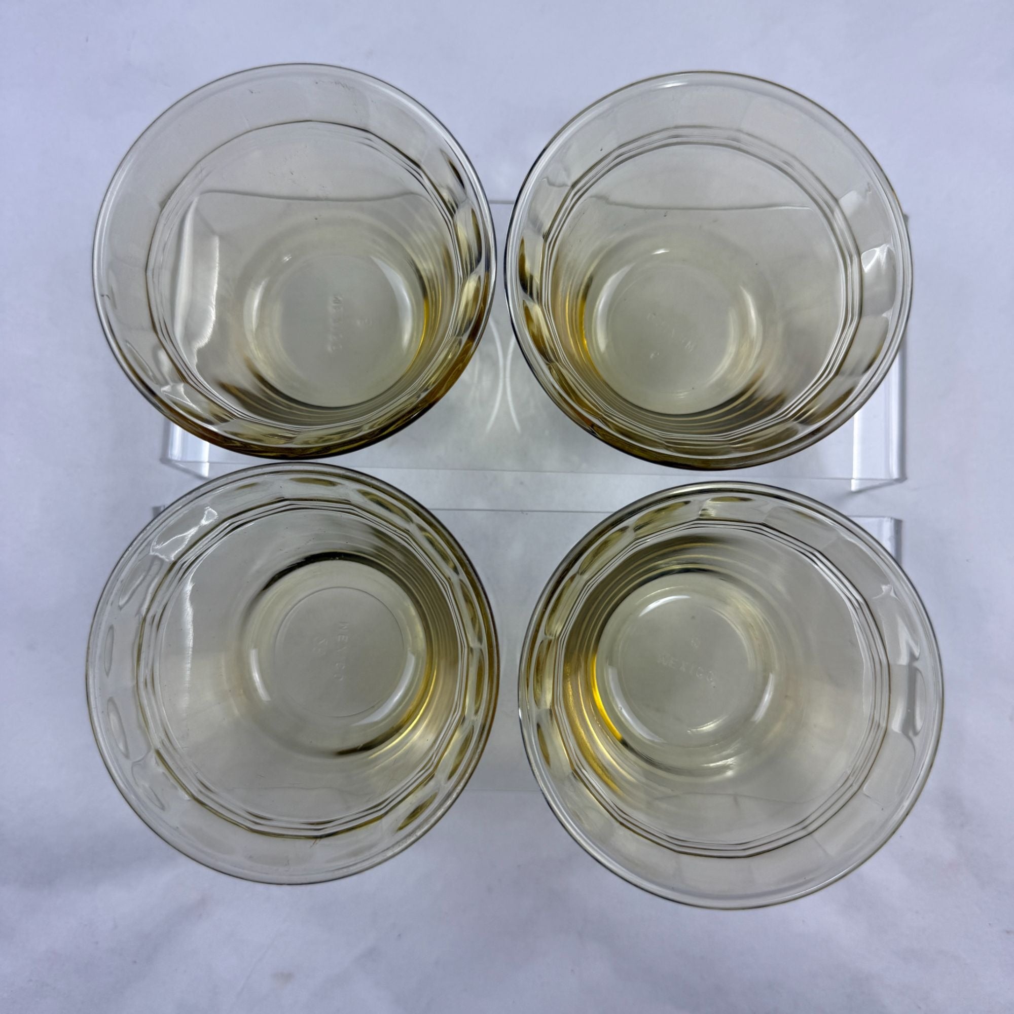 Vintage Fortecrisa Mexico Amber Glass Custard Cups Set Of 8