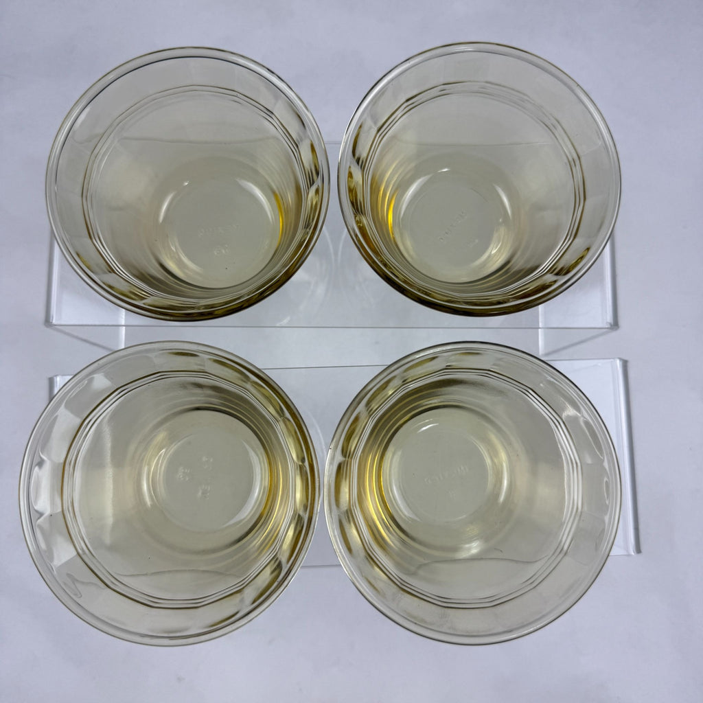 Vintage Fortecrisa Mexico Amber Glass Custard Cups Set Of 8