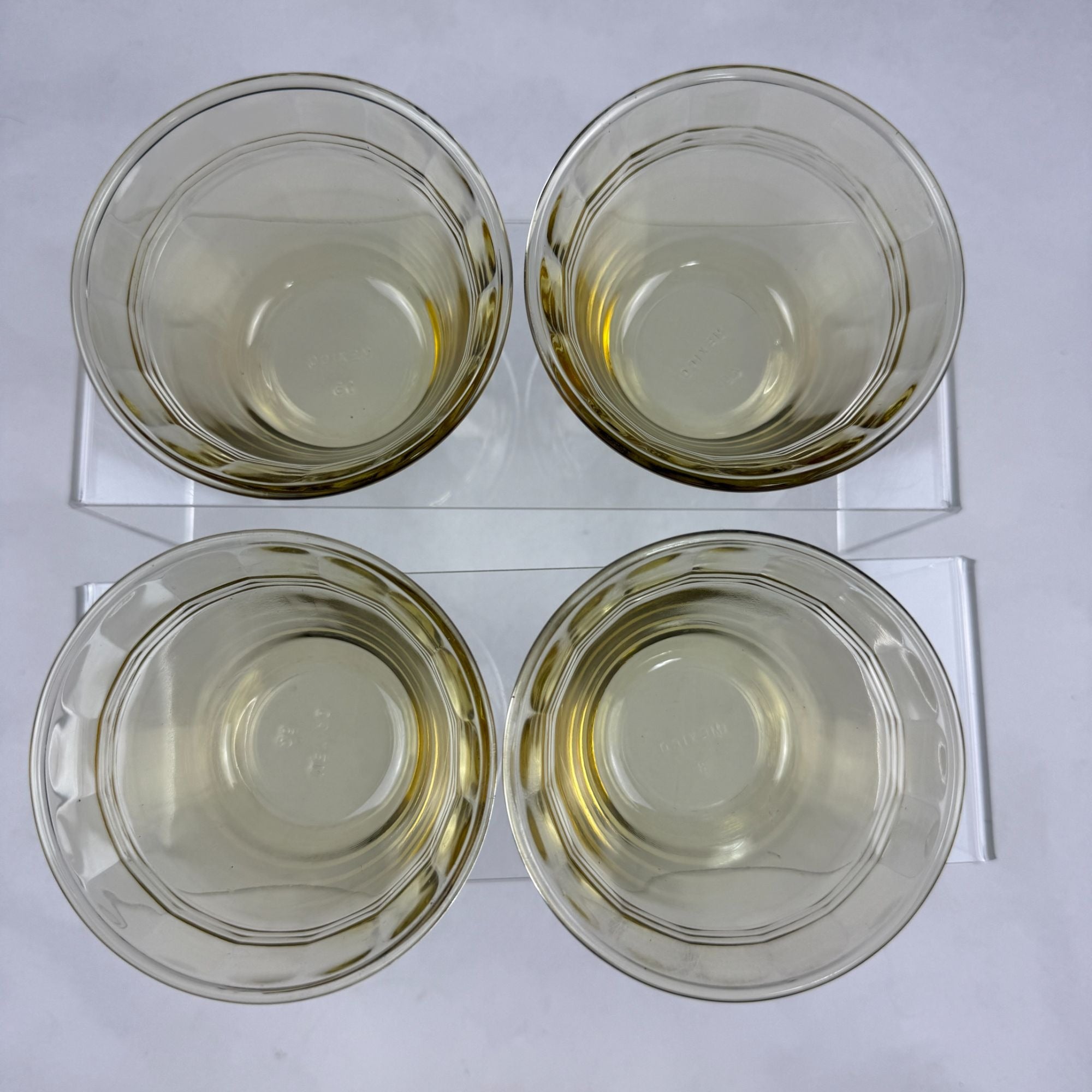 Vintage Fortecrisa Mexico Amber Glass Custard Cups Set Of 8