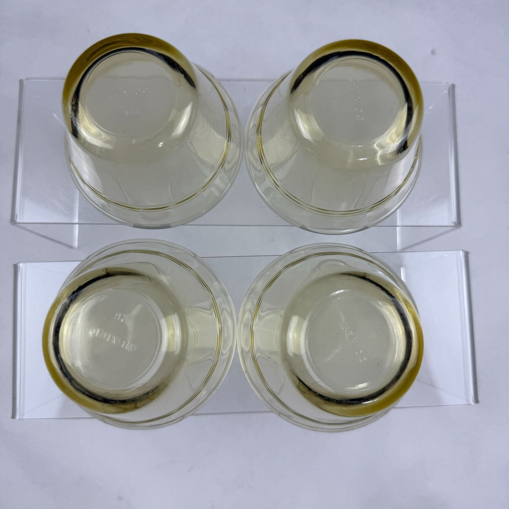Vintage Fortecrisa Mexico Amber Glass Custard Cups Set Of 8
