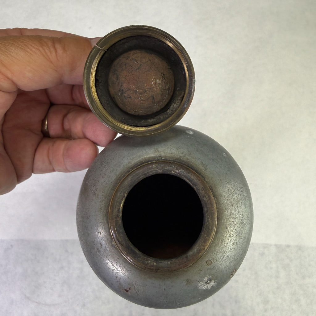 Vintage Metal Hot Water Cylinder Bed Warmer Bottle