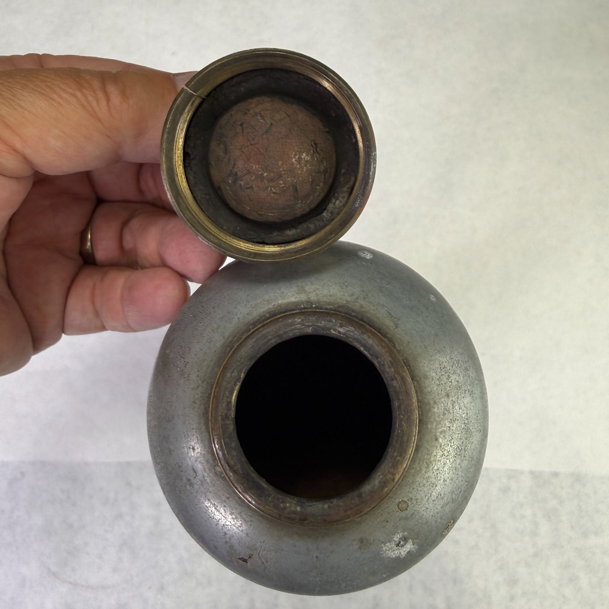 Vintage Metal Hot Water Cylinder Bed Warmer Bottle