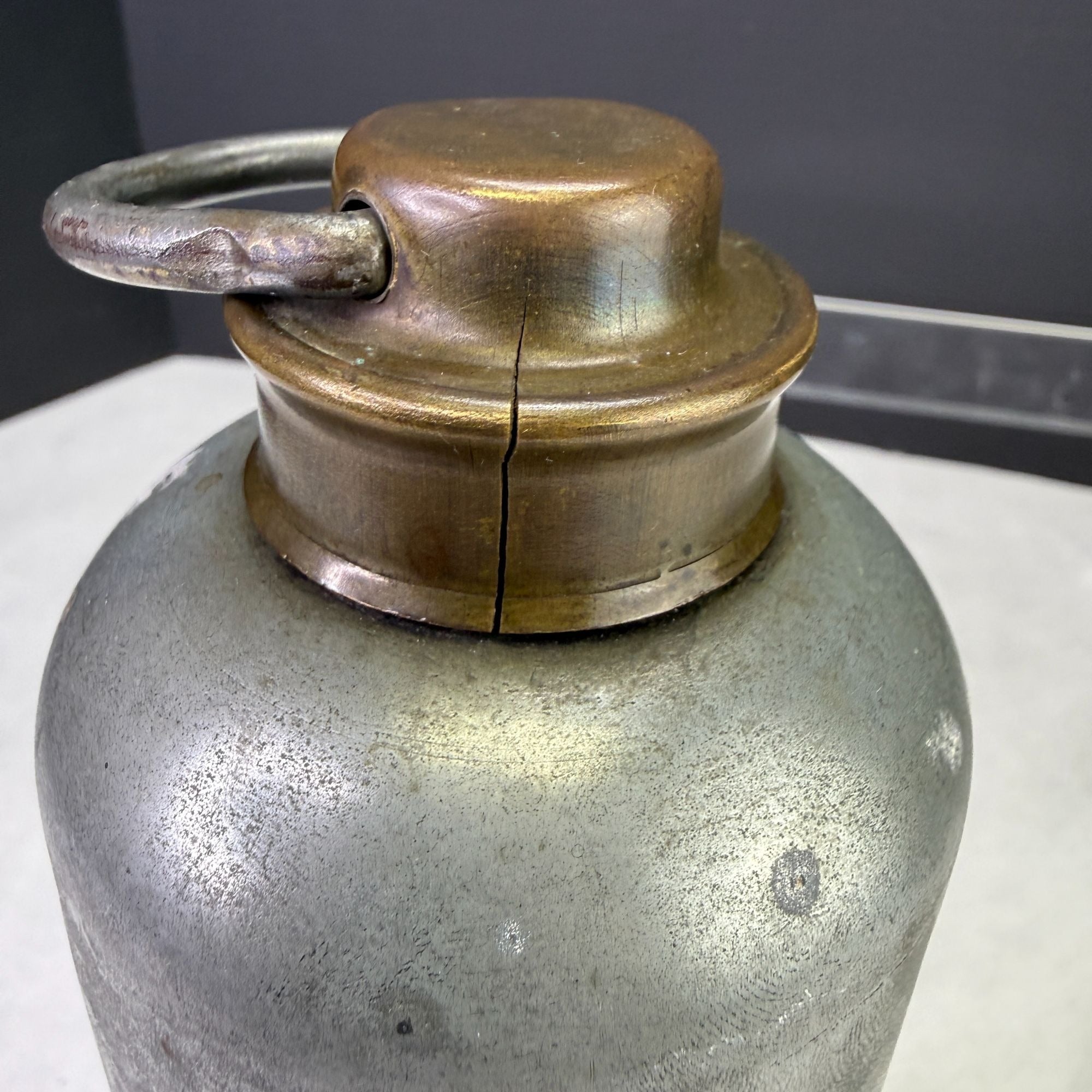 Vintage Metal Hot Water Cylinder Bed Warmer Bottle