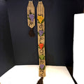 Vintage Burlap Strap Pom Pom Grapes Yardstick & Scissor Holder Set With Tassels
